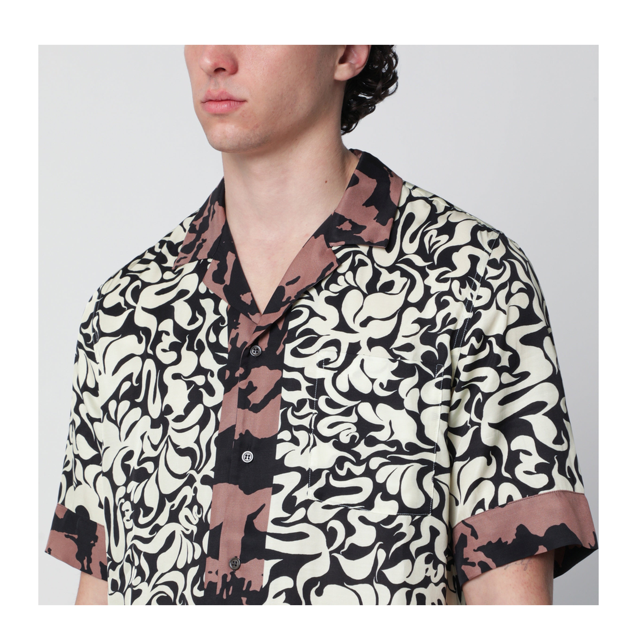 Shirt With Graphic Squiggle Print