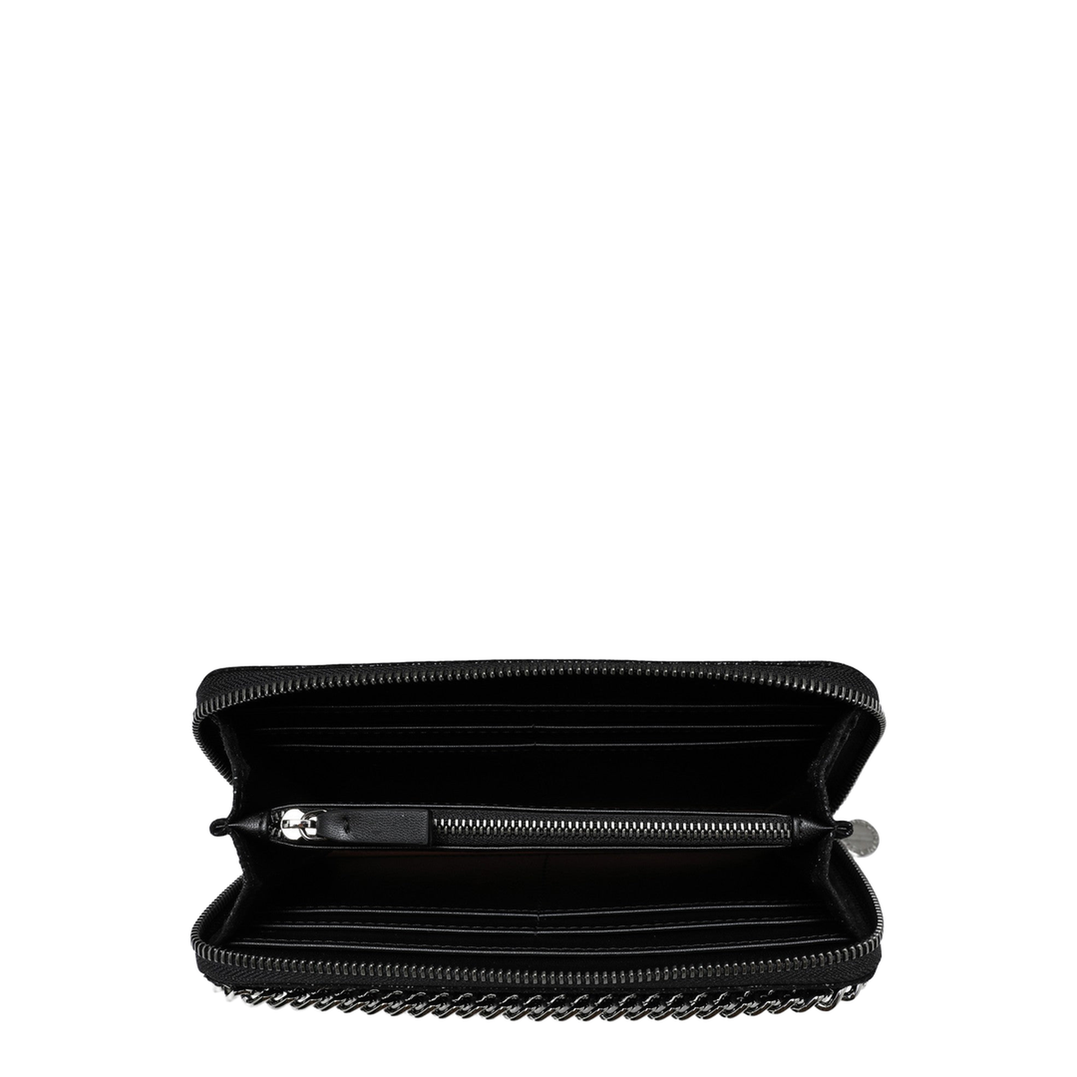 Black Zip Around Falabella Wallet