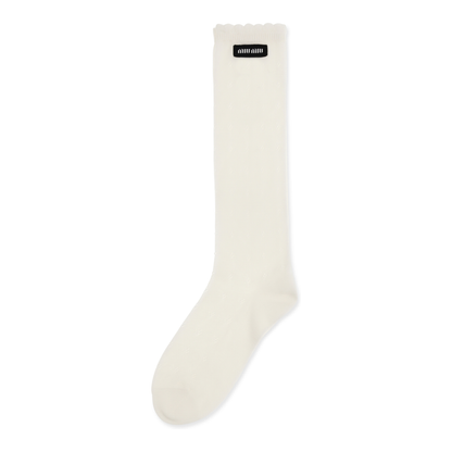 MAYFEYR - Miu Miu - Cotton Pointelle Socks - MCZ532SOOO180VF0018