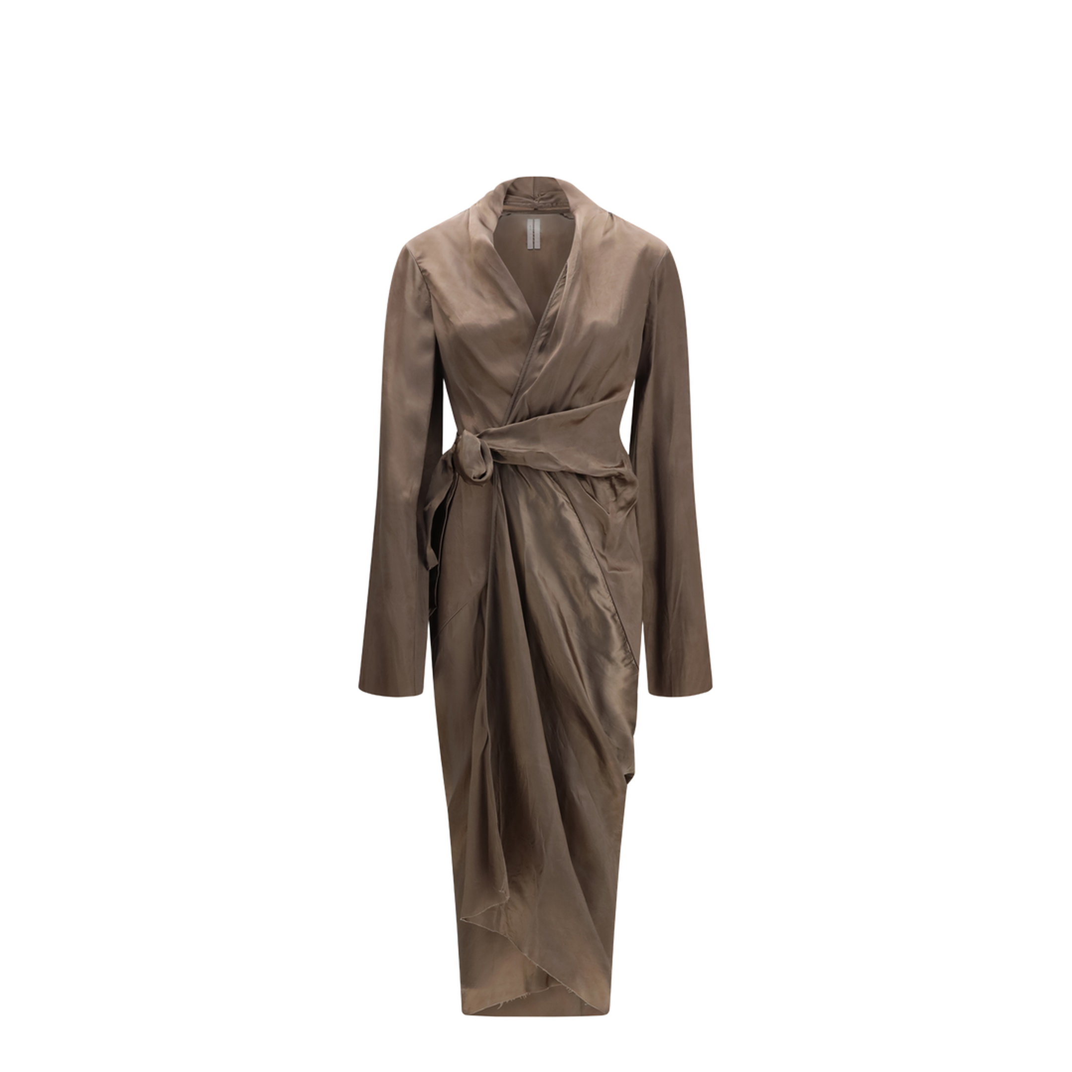 Asymmetric Wrap Dress With Knot Fastening
