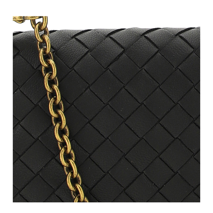 Intrecciato Shoulder Bag Black