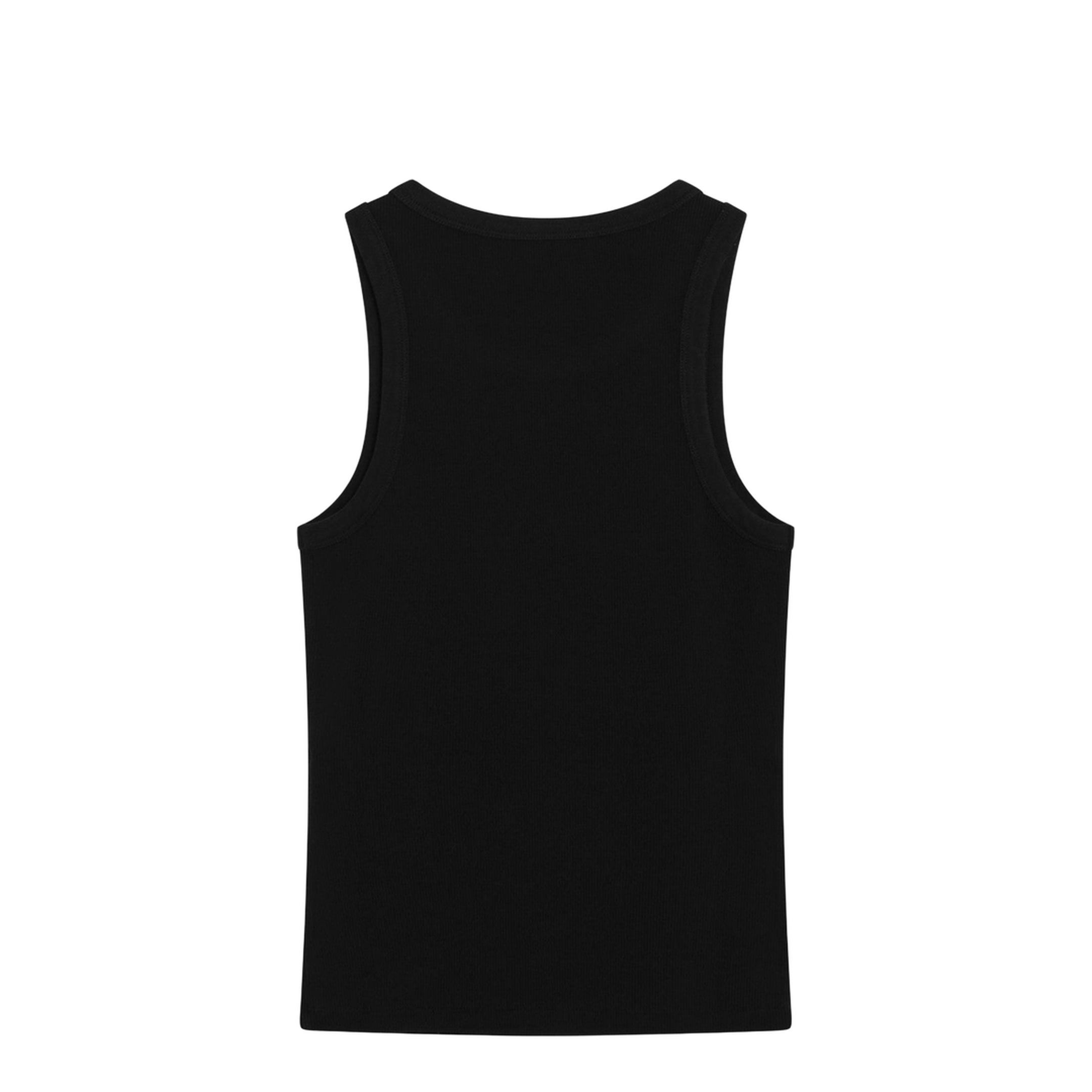 Black Slim-Cut Tank Top with Logo