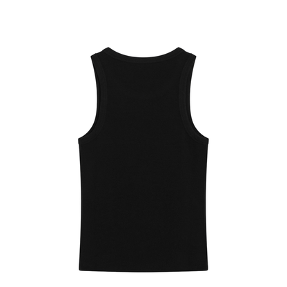 Black Slim-Cut Tank Top with Logo