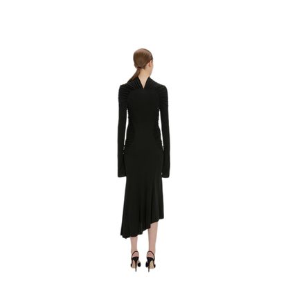 MAYFEYR - Victoria Beckham - High Neck Gathered Midi Dress - 1326WDR007472A1