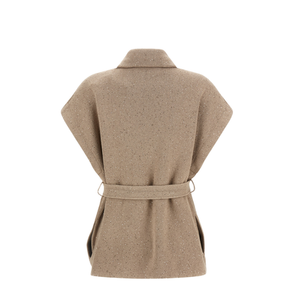 Double-Breasted Cotton Coat - Beige