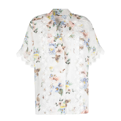 Lace Trimmed Oversized Shirt