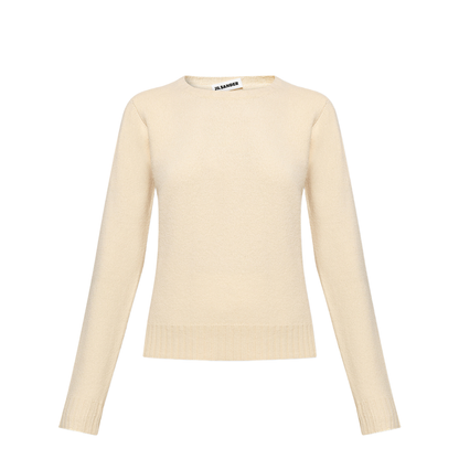 Crew-Neck Wool Sweater Beige