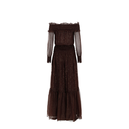 MAYFEYR - Self Portrait - Dress With Ruffles And Flounces - RS26156XABRBROWN