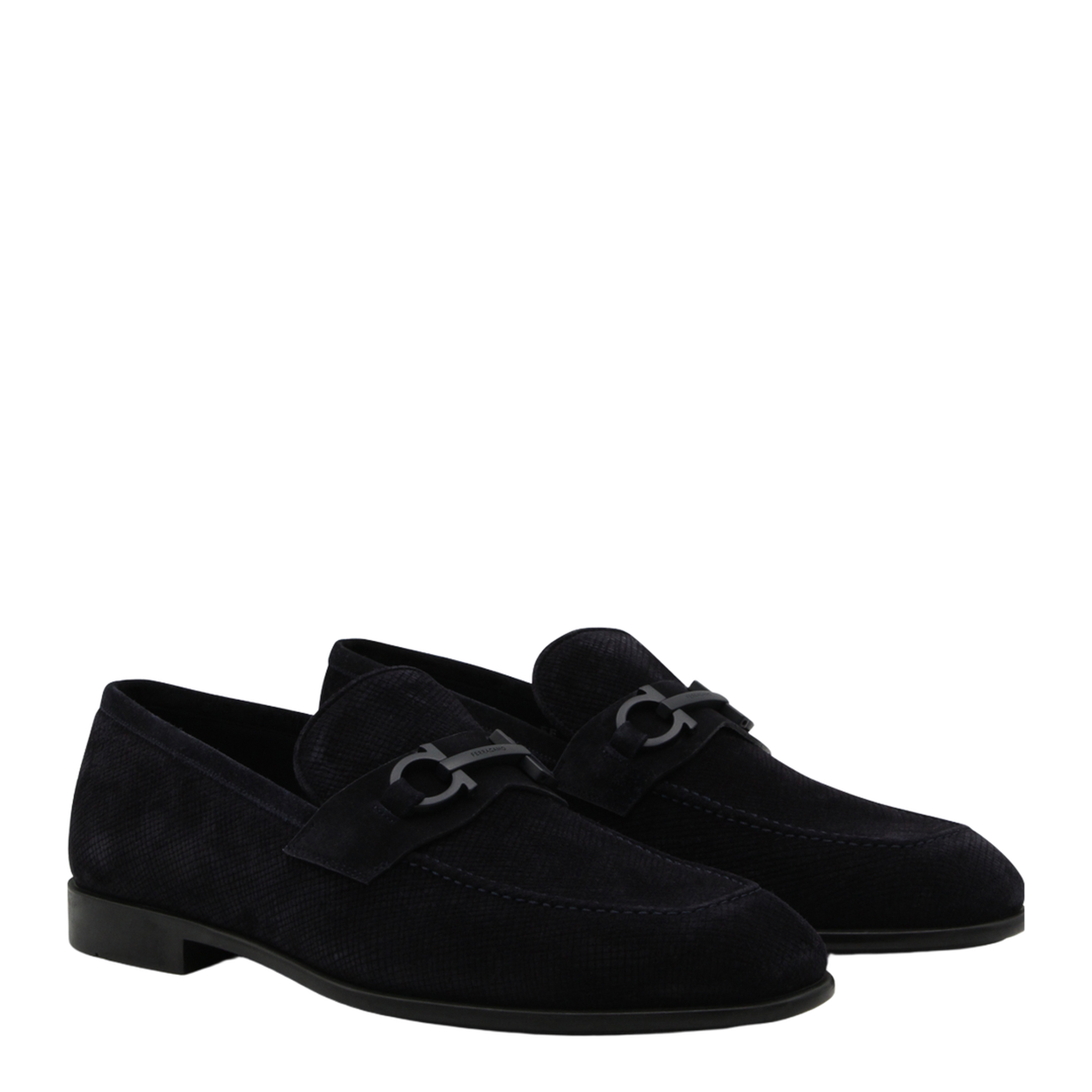 MAYFEYR - Ferragamo - Navy Leather Loafers - 789474021669025