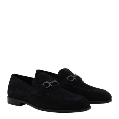 MAYFEYR - Ferragamo - Navy Leather Loafers - 789474021669025