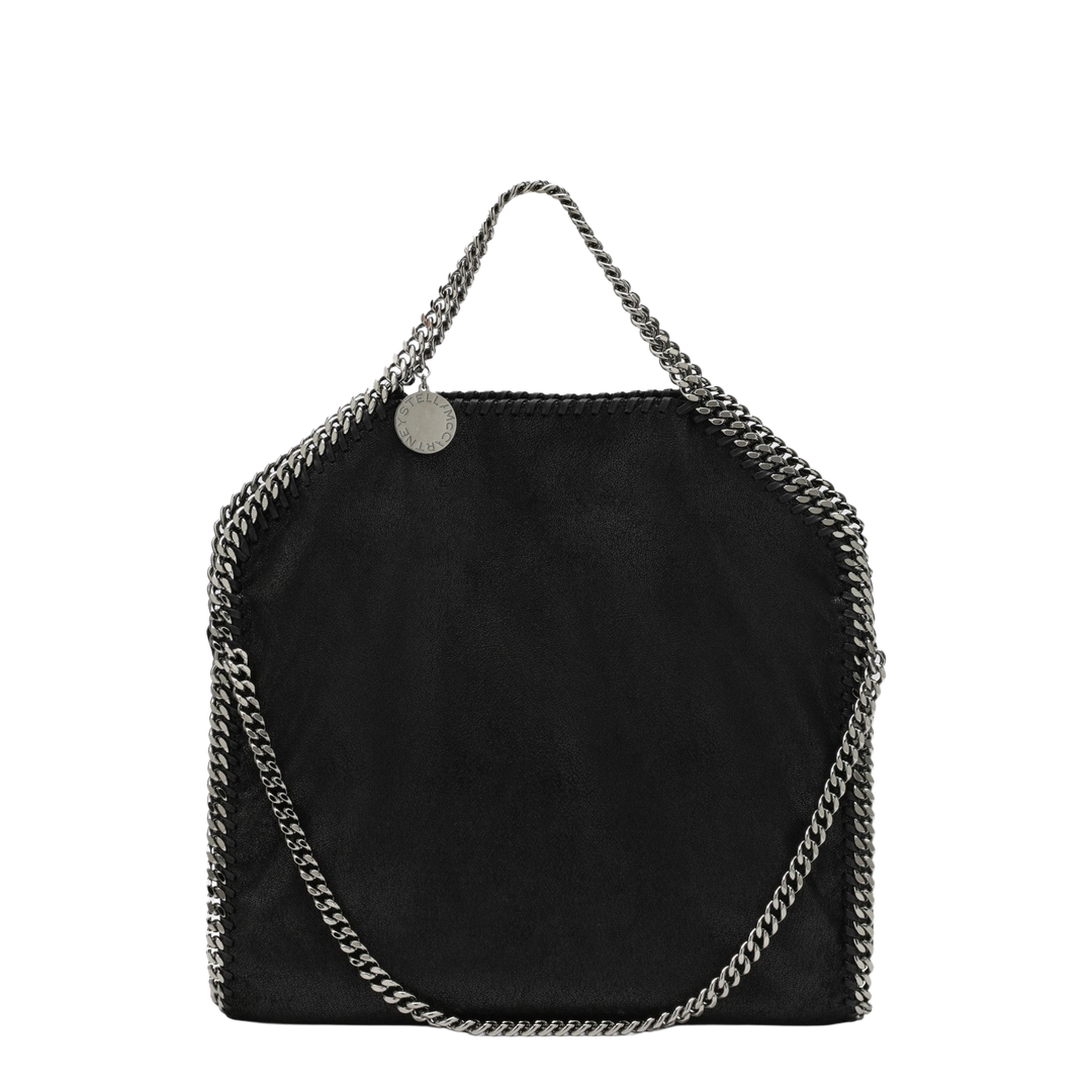Falabella Fold-Over Shaggy Deer Tote Bag - Black