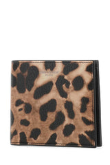 Leopard Print Bifold Wallet in Calfskin