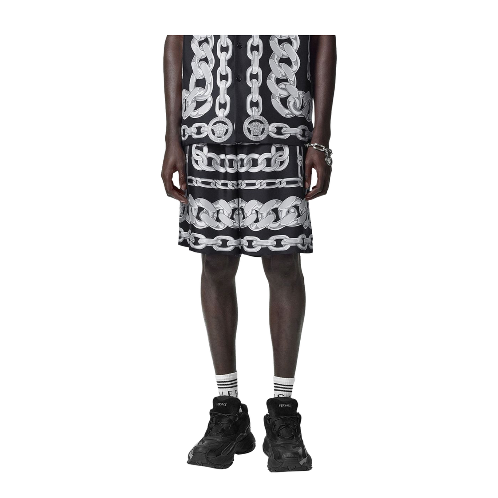Versace Medusa Chains Silk Shorts