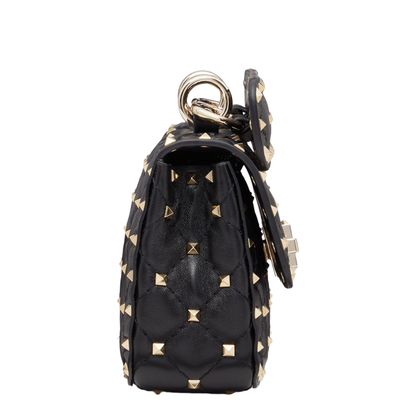 Small Rockstud Grainy Calfskin Crossbody Bag
