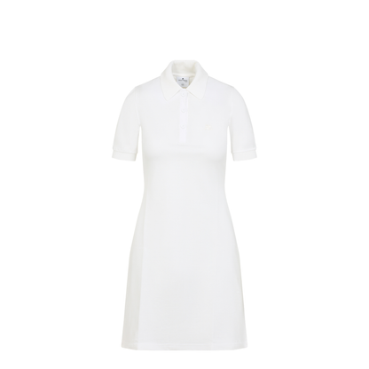 MAYFEYR - Courreges - Natural White Cotton Piqu Polo Dress - 125JRO554JS01930079