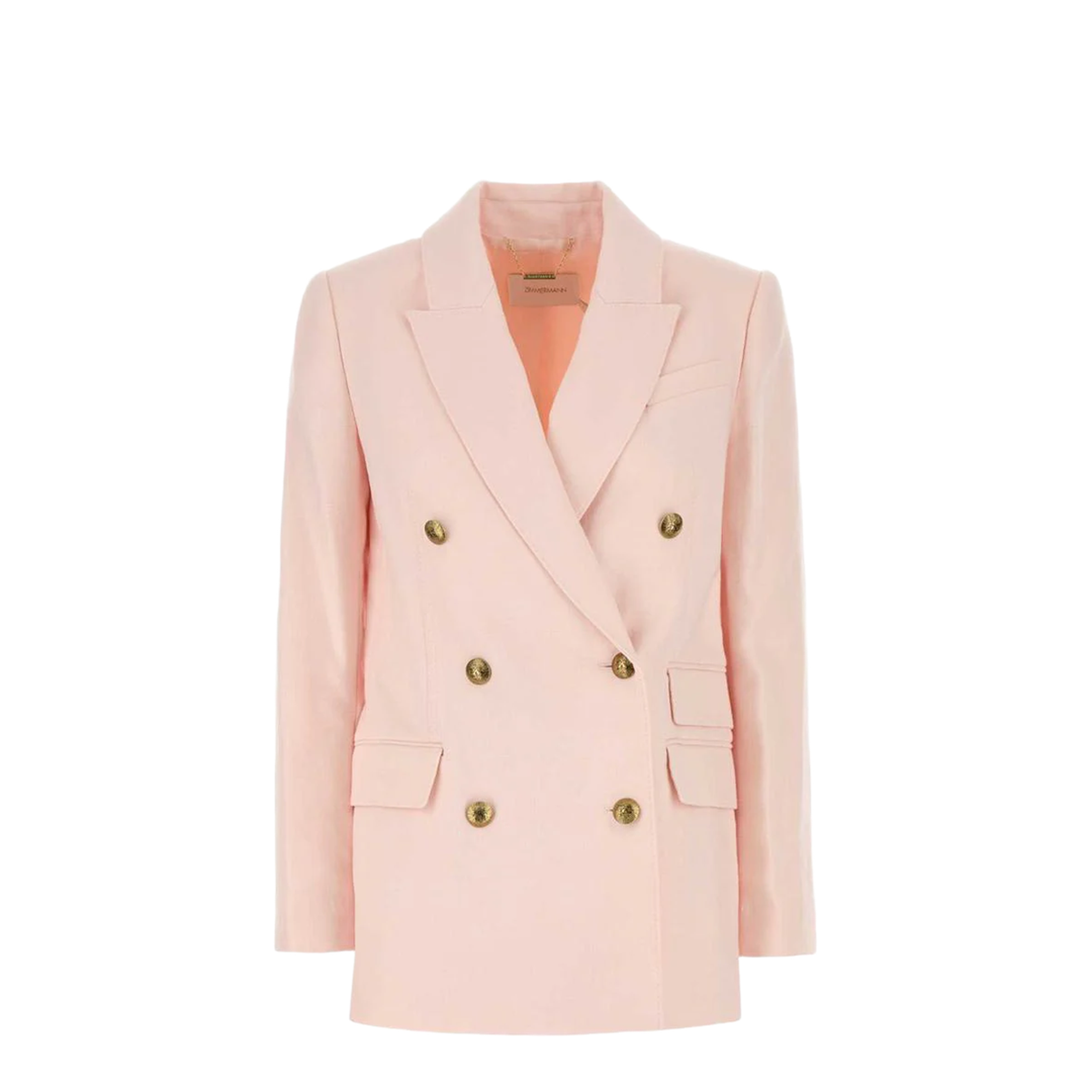 Pastel Pink Linen Crush Blazer