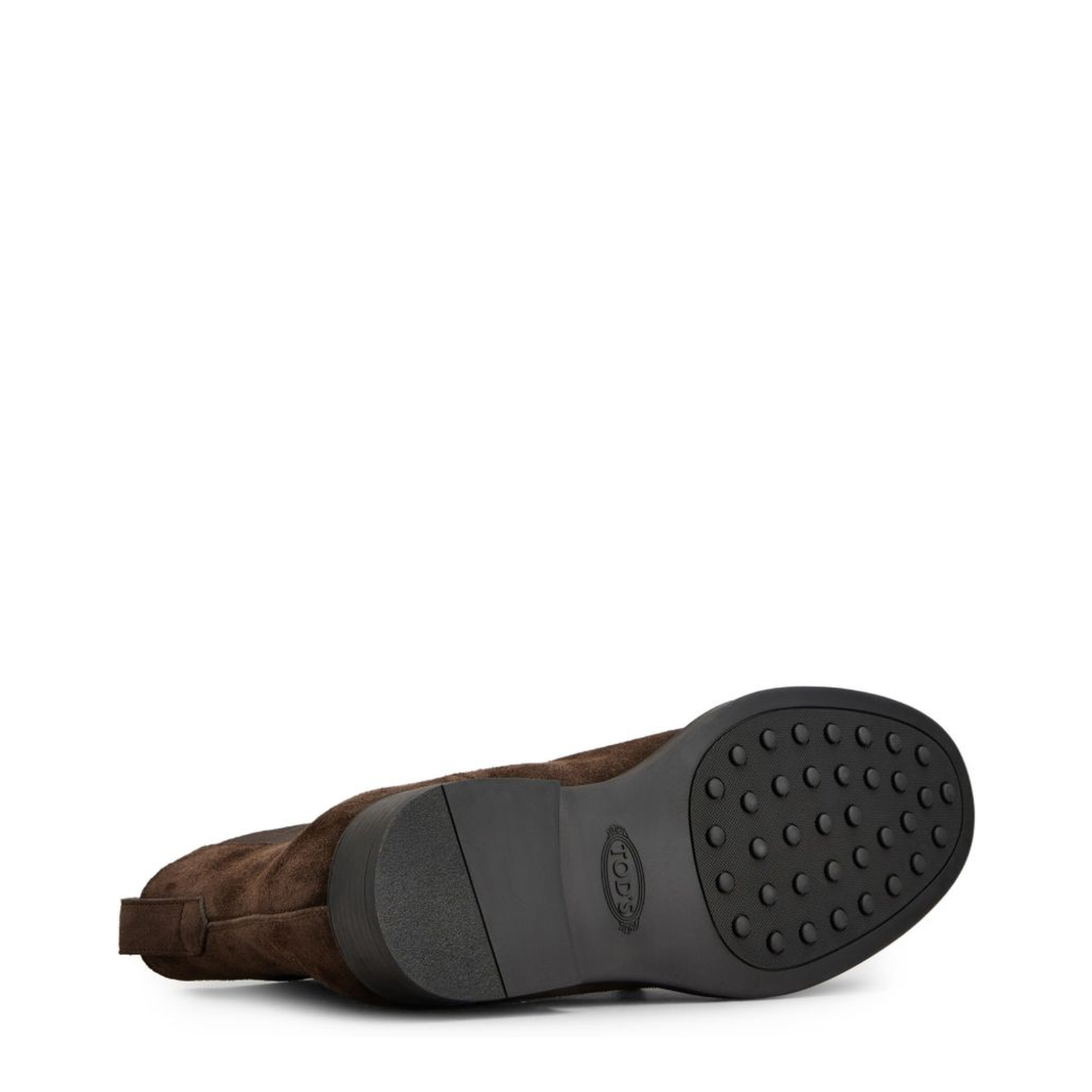 Coffee Brown Elasticated Side Panels Low Stacked Heel Round Toe