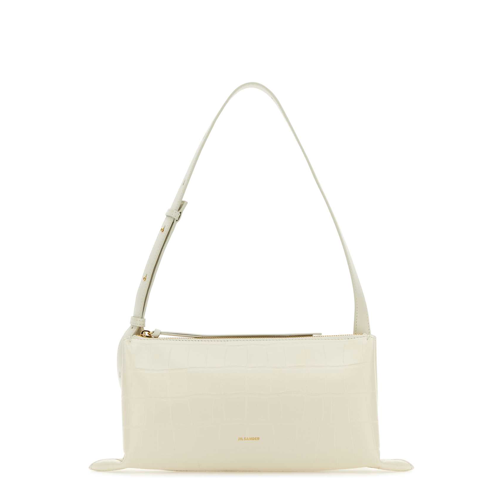 Ivory Leather Small Empire Shoulder Bag