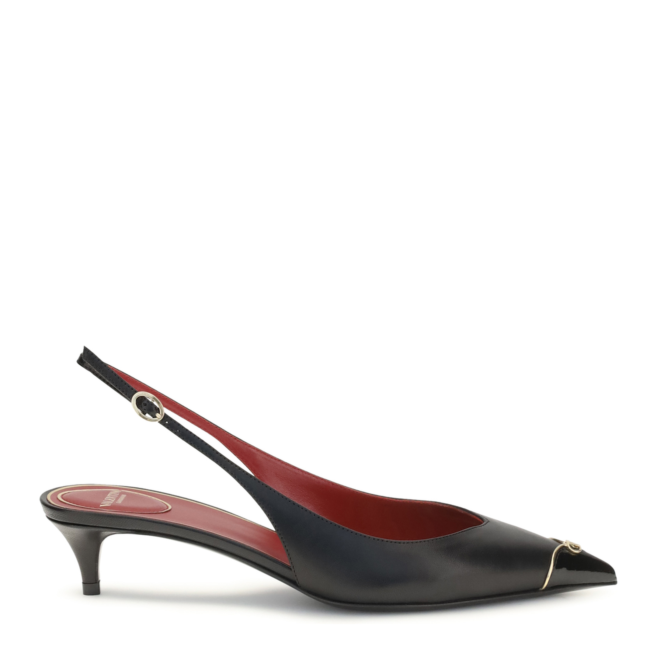 MAYFEYR - Valentino - Vlogo Signature Kitten Heel Slingback Pumps - 9W2S0QB8YEA0NO