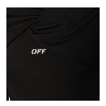 Stamp Twist Detail Mini Dress