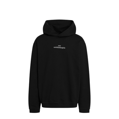 Black Cotton Hooded Sweatshirt