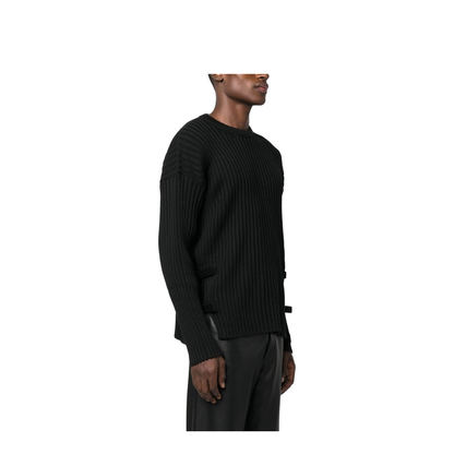 Ribbed Wool Sweater In Black