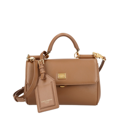 My Sicily Mini Plongé Calfskin Handbag - Brown