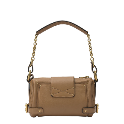 Paddington Small Grained Buffalo Leather Chain Bag - Mustang Brown