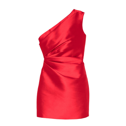 Crimson One Shoulder Mini Dress