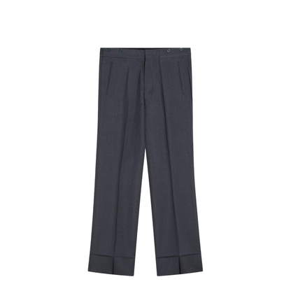 Wide Aviator Blue Mohair and Silk Trousers