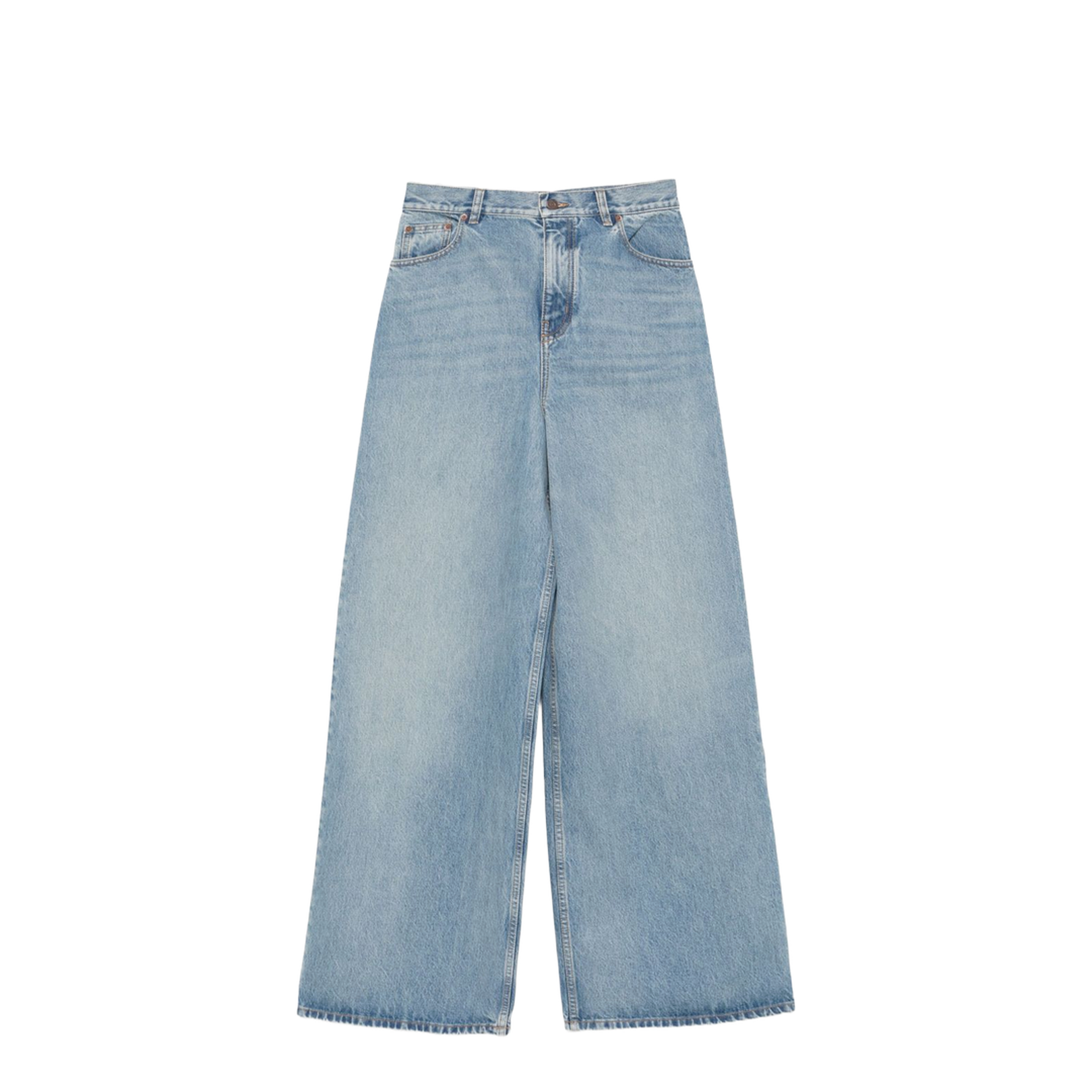 High-rise wide-leg jeans in denim