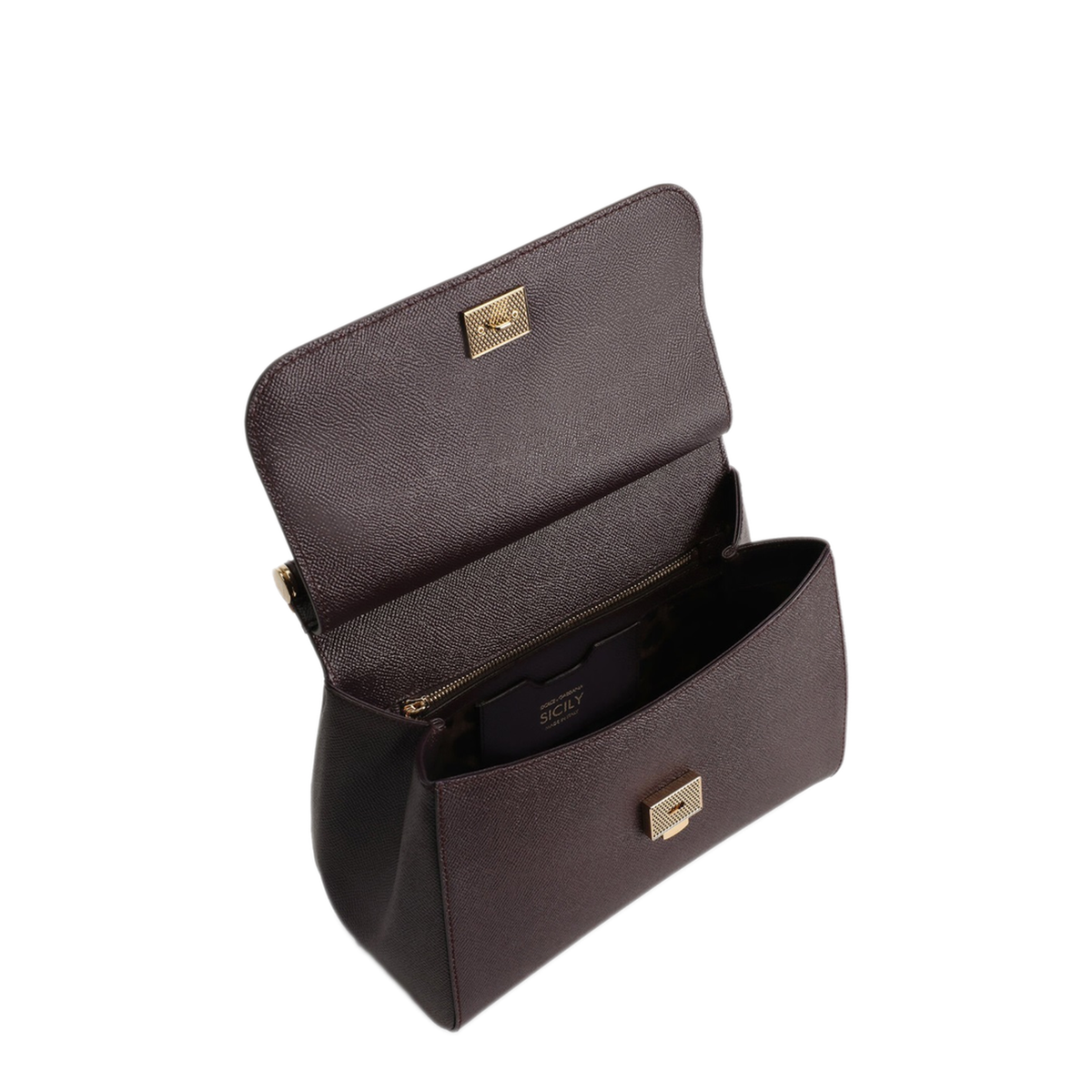 Sicily Large Calfskin Handbag - Bordeaux