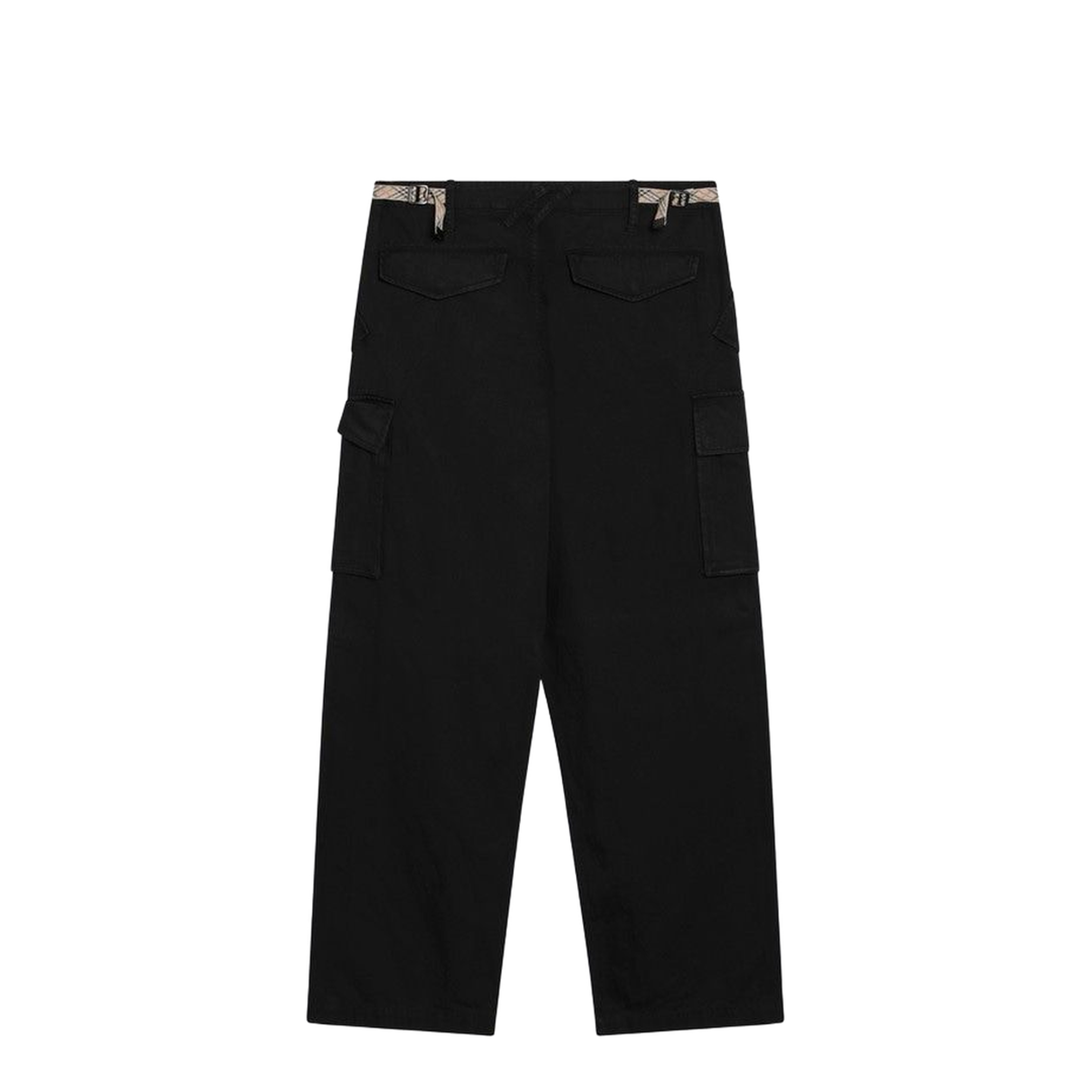 Black Cotton Cargo Trousers