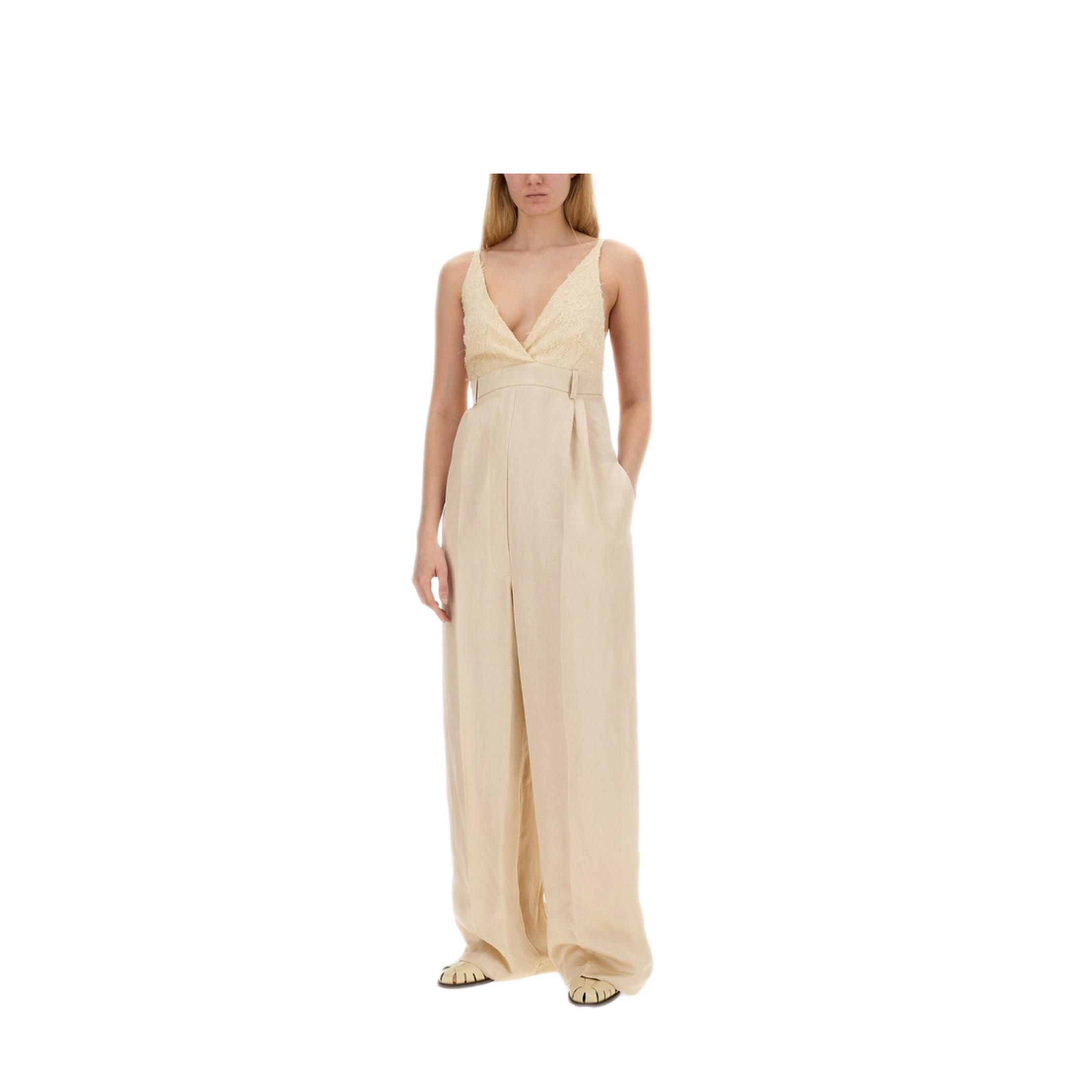 MAYFEYR - Alysi - Malfile Satin Jumpsuit - 104336P4237PAPIR