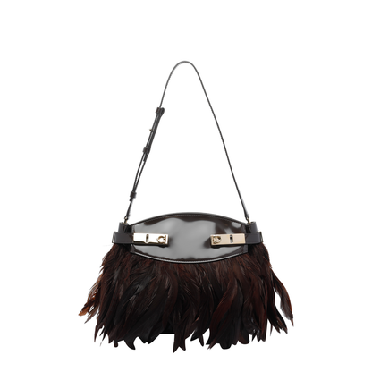 Dark Brown Soft Hug With Feathers