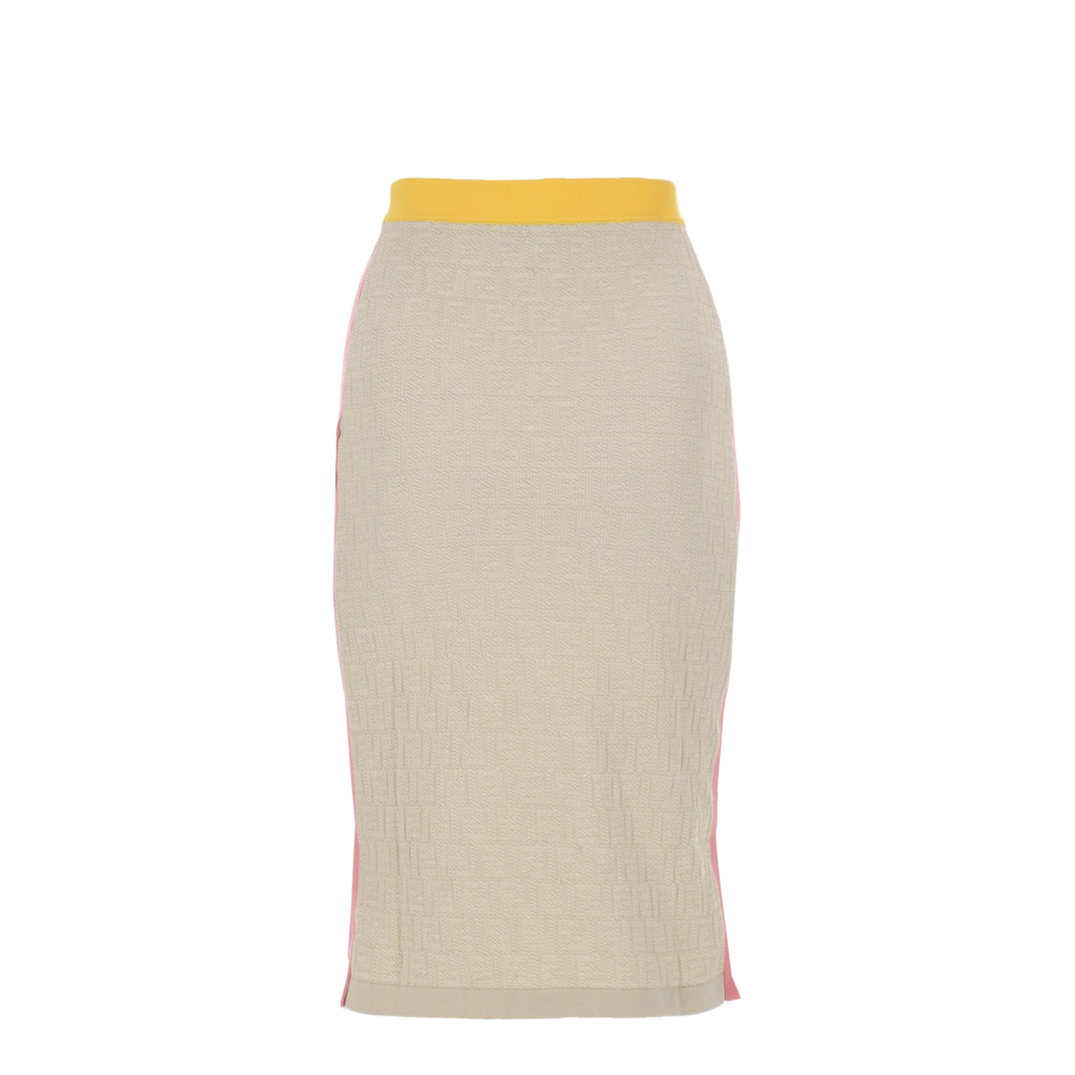 Light Beige Cotton And Silk Skirt