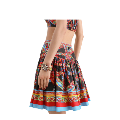 MAYFEYR - Dolce & Gabbana - Mini Skirt In Poplin Carretto Print - F4CFATGDDTF