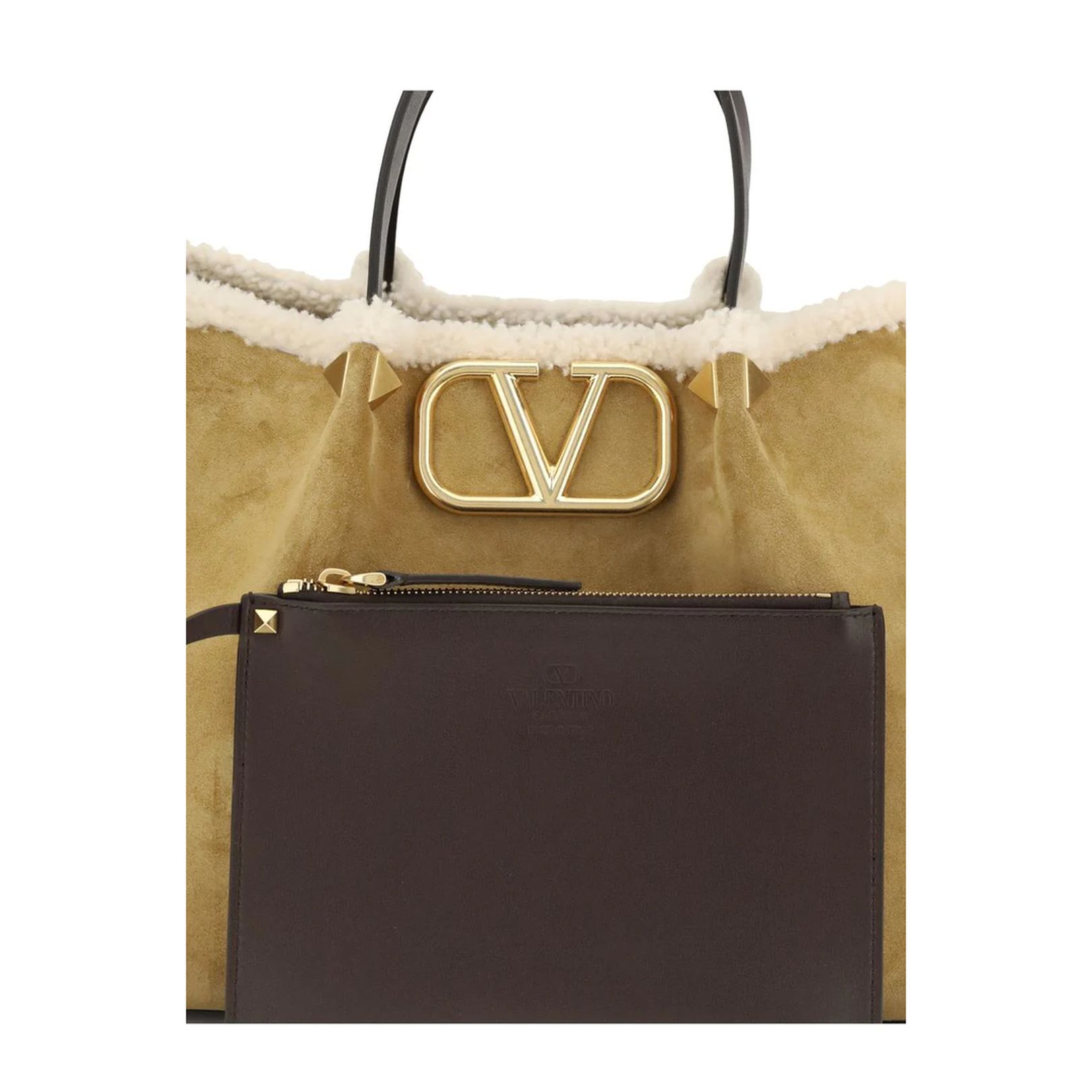 Suede And Sheepskin Medium Tote Bag