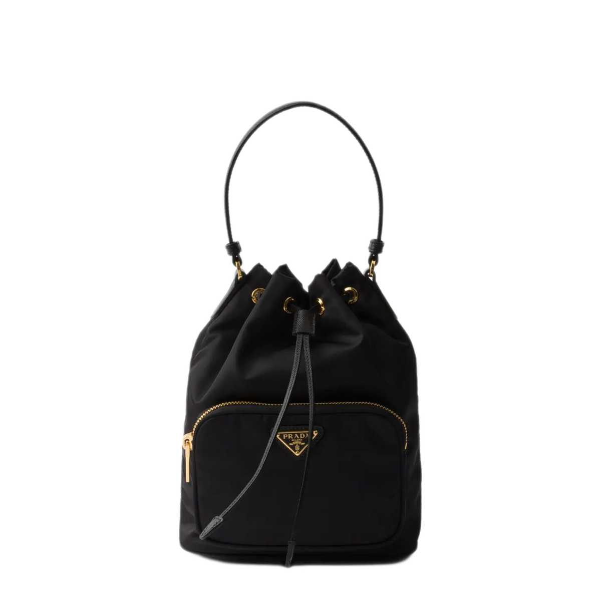 Duet Re-Nylon Bucket Shoulder Bag - Nero