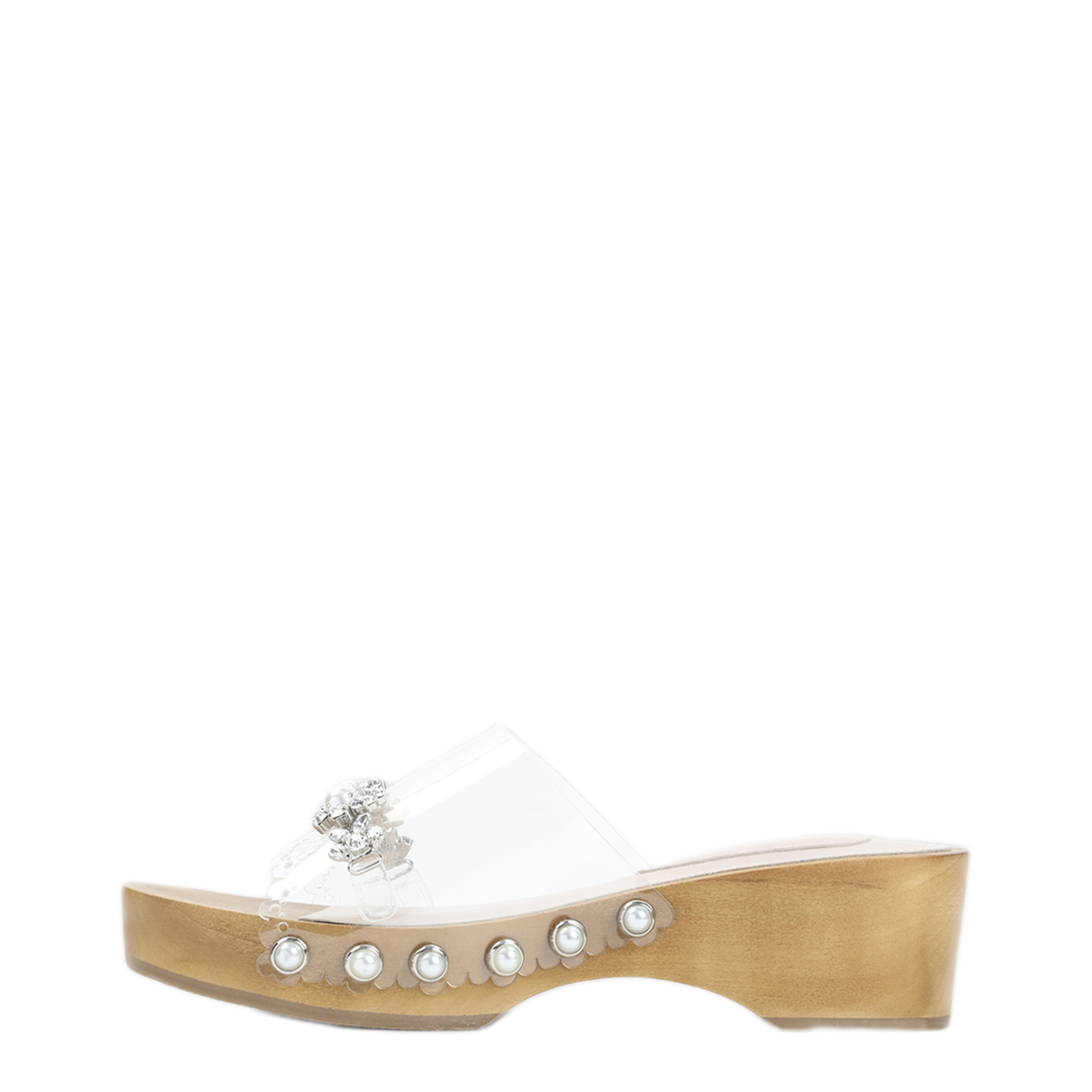 MAYFEYR - Simone Rocha - Scalloped Wooden Clog Sandals - SLD55B0743CLEAR