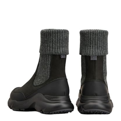 Chelsea Boots in Nubuck and Knit