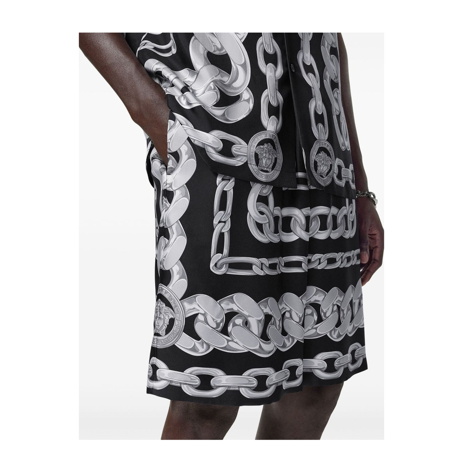 Silk Medusa Chains Bermuda Shorts
