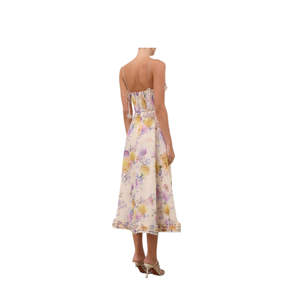 Midi Dress With Flower Print
