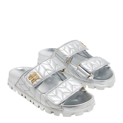 MAYFEYR - MIUMIU - Metallic Nappa Leather Slides - 5XX640F0103LLTF0118