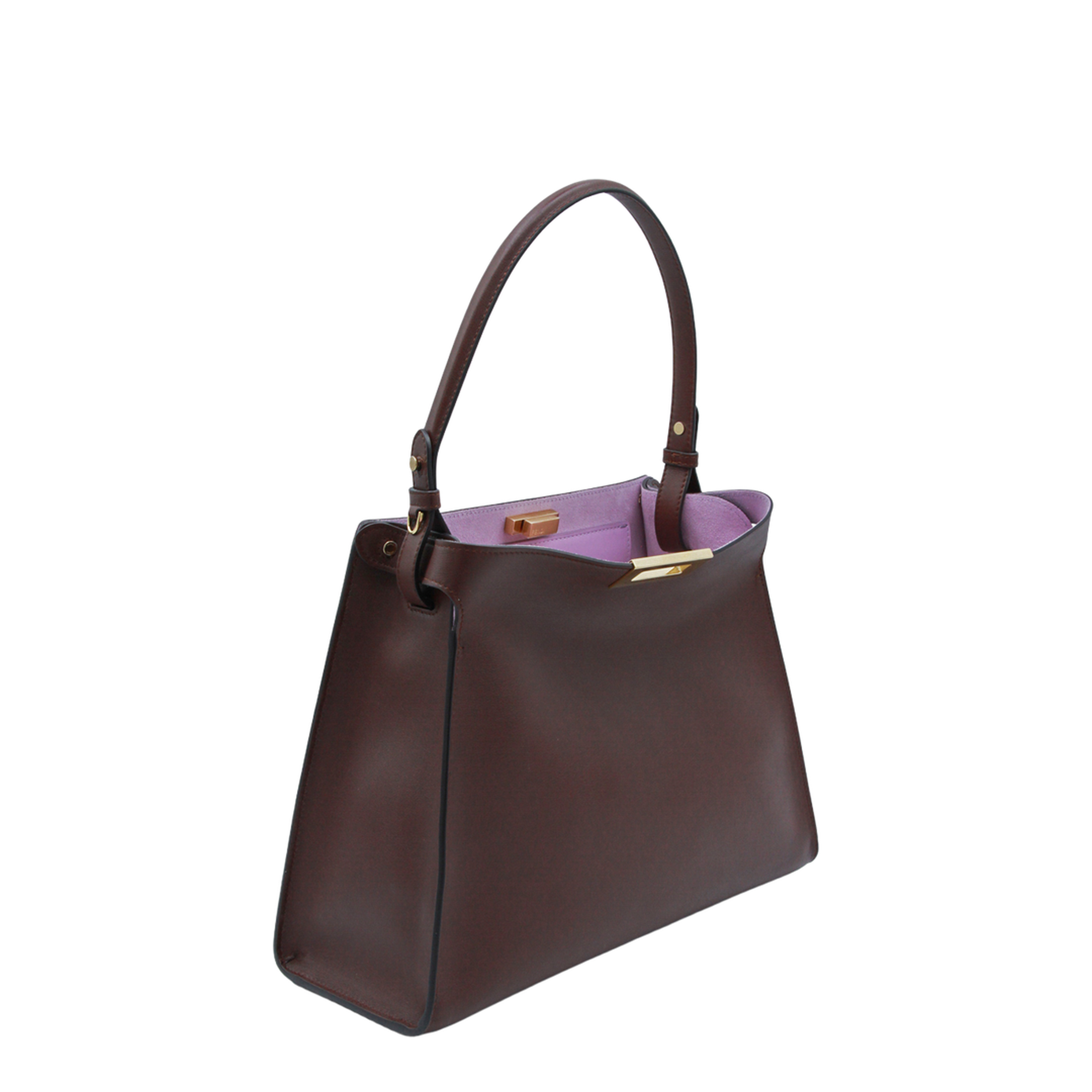 Way Medium Calfskin Top Handle Bag - Dark Brown