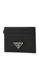 Saffiano Leather Cardholder, Silver Hardware