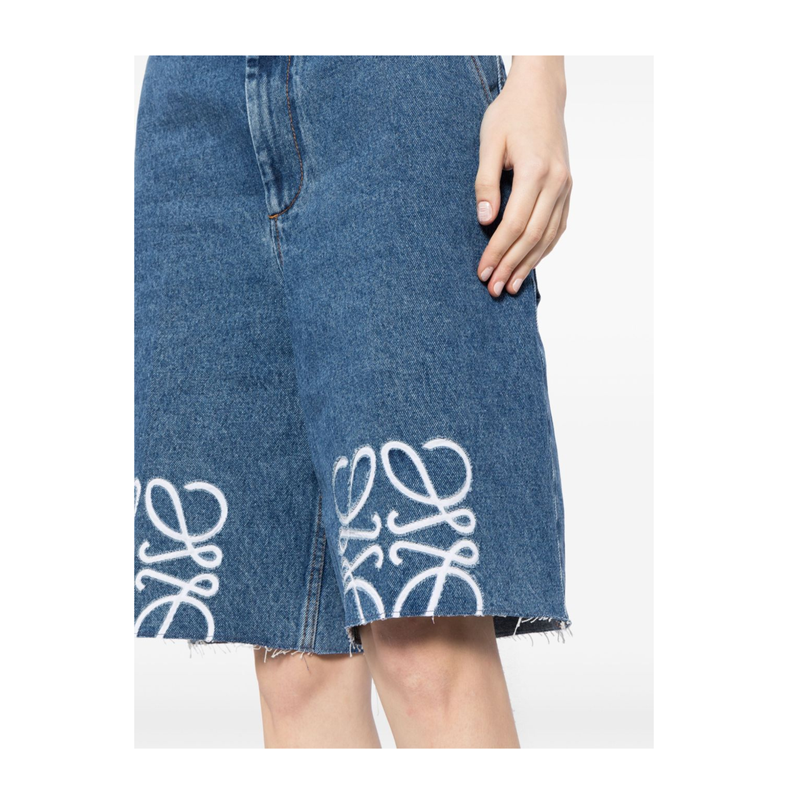 Indigo Blue Cotton Denim Wide Leg Pants
