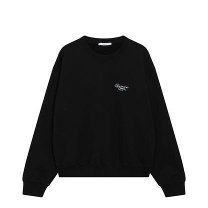 Black Brushed Cotton Sweatshirt with Logo
