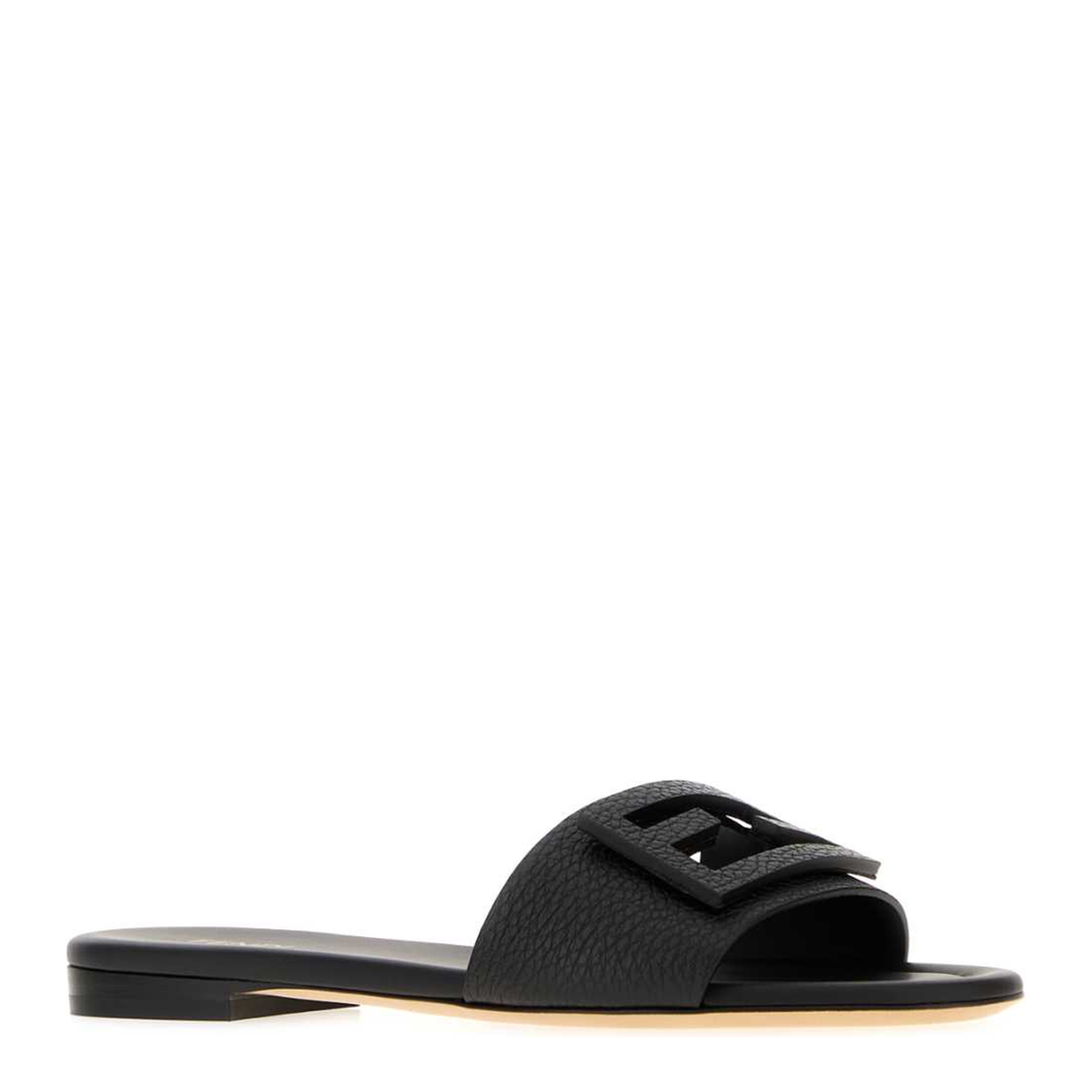 MAYFEYR - Fendi - Black Leather Slide Sandals - 8R9264B1RFF0QA1