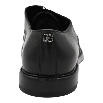 Washed Black Calfskin Lace-Up Shoe